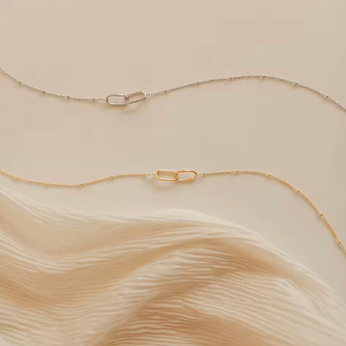 Paperclip linked infinity necklace