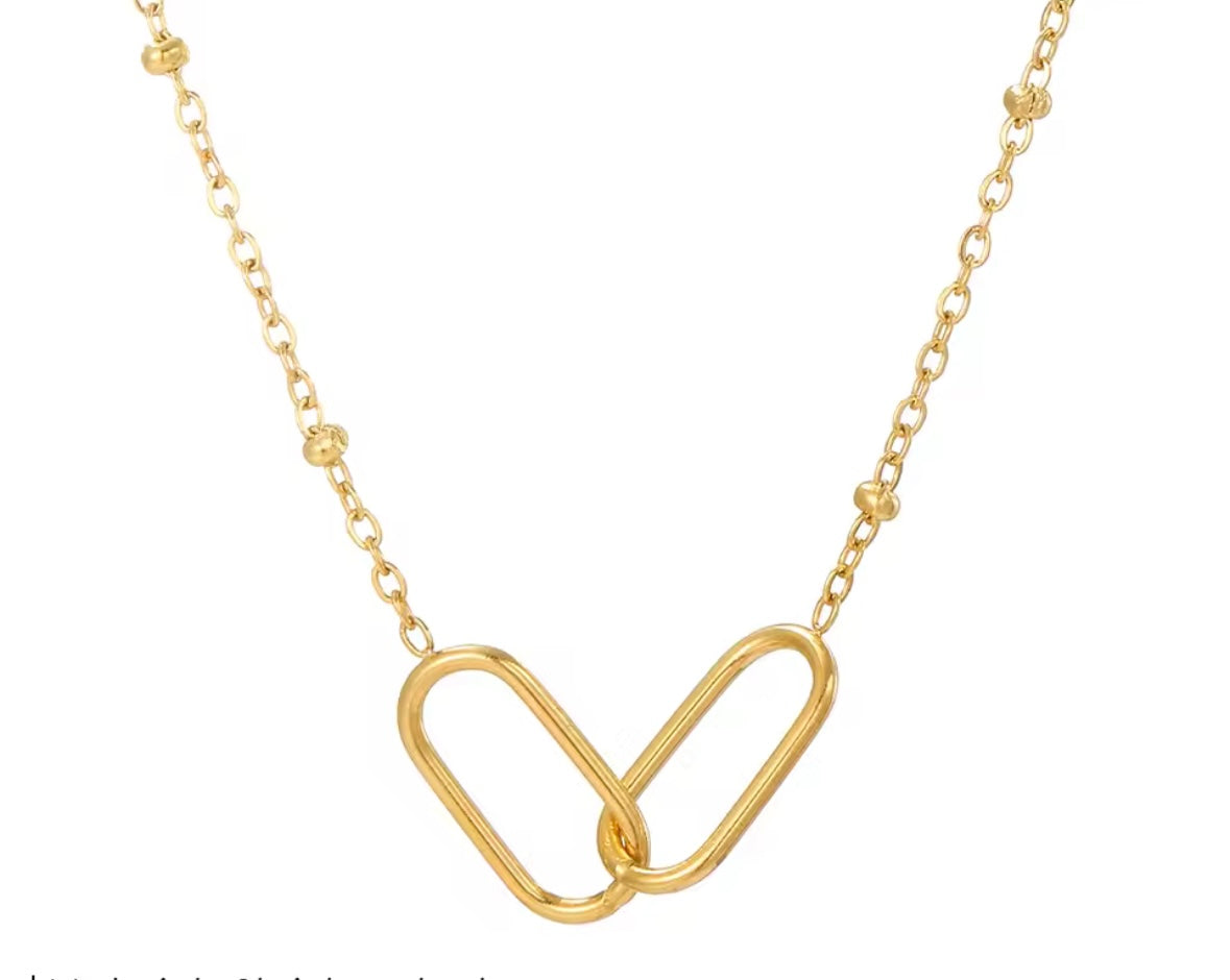 Paperclip linked infinity necklace