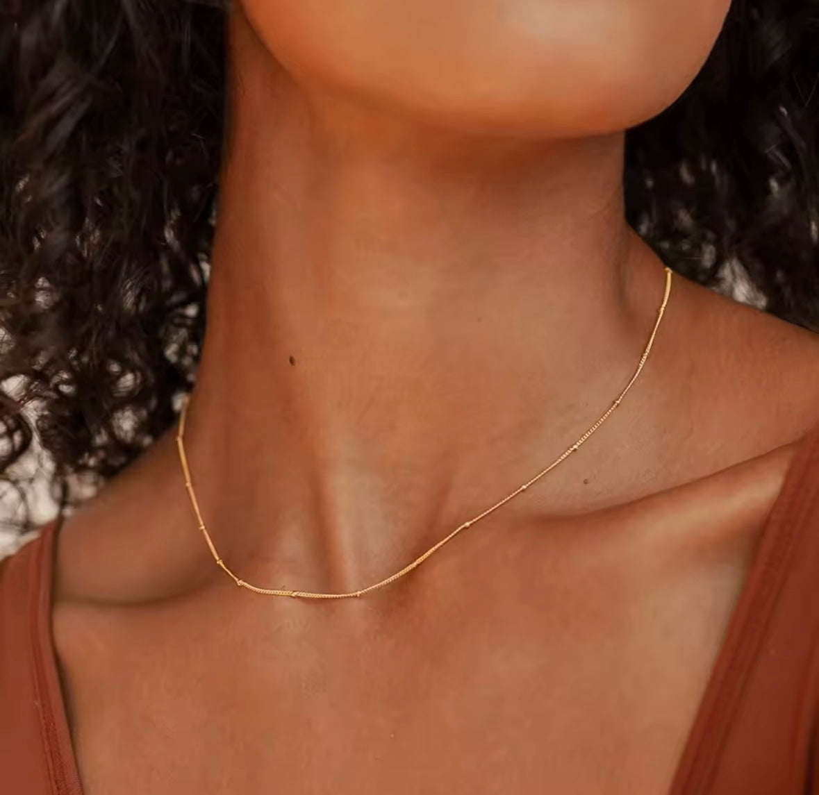 Simple chain ball necklace