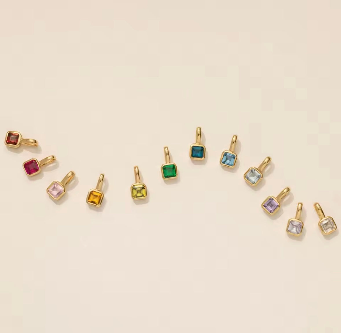 Custom Multi-charm birthstone necklace