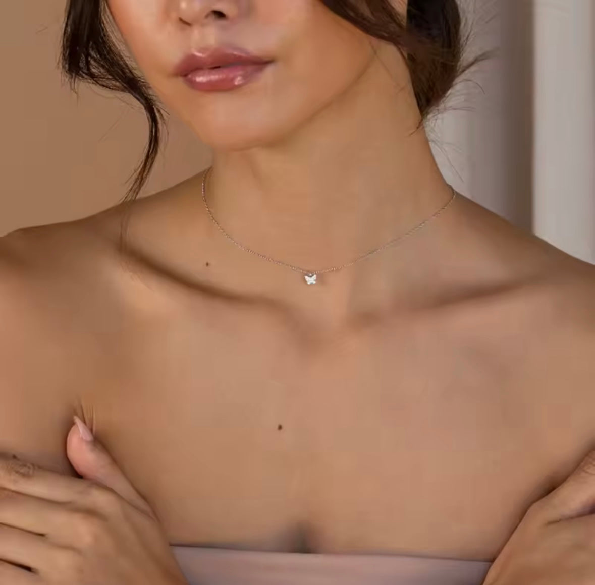 Gold butterfly necklace