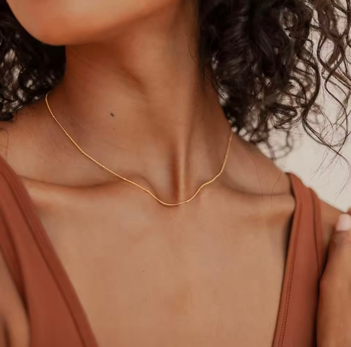 Simple chain ball necklace