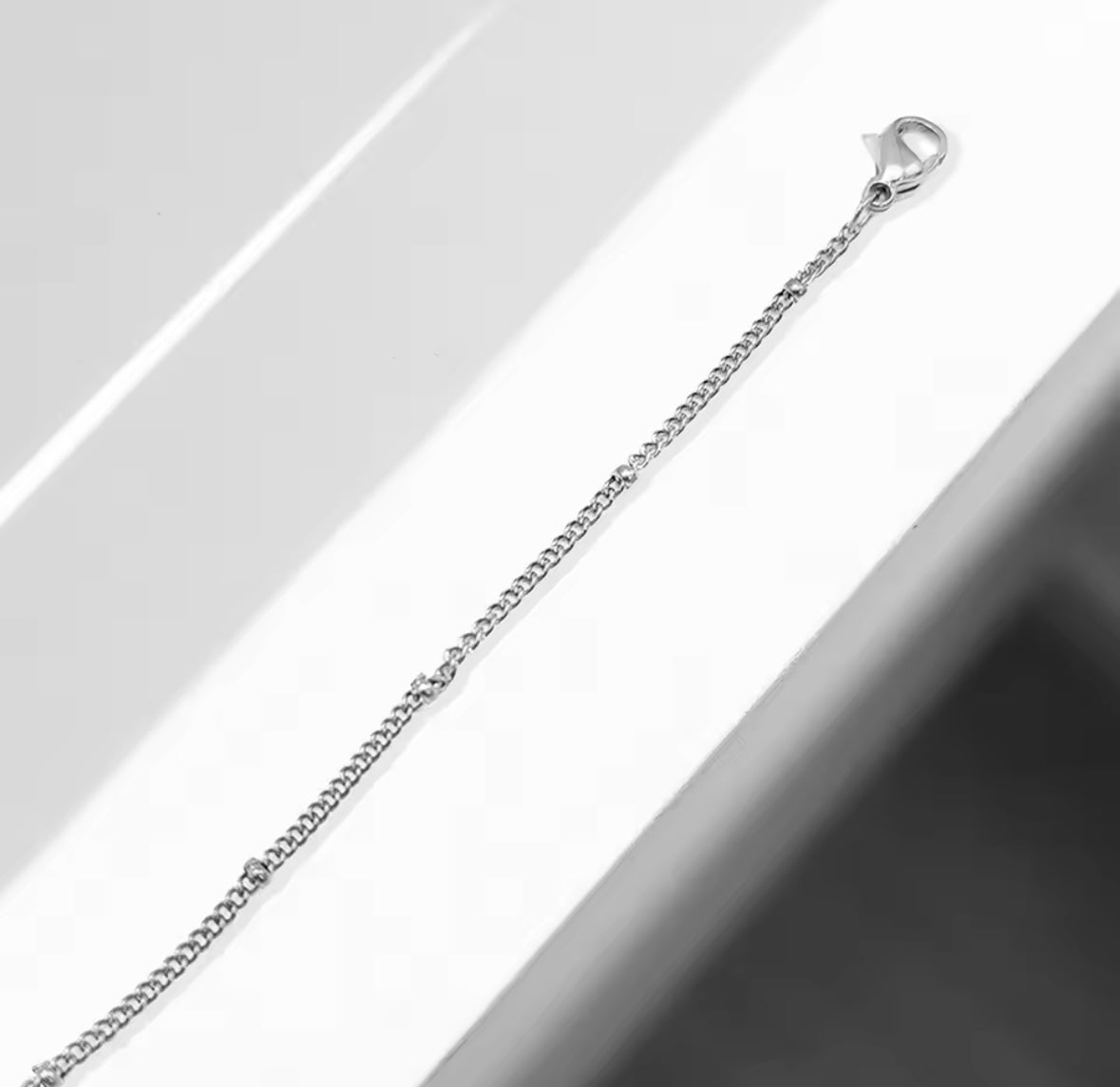 Silver bead chain necklace