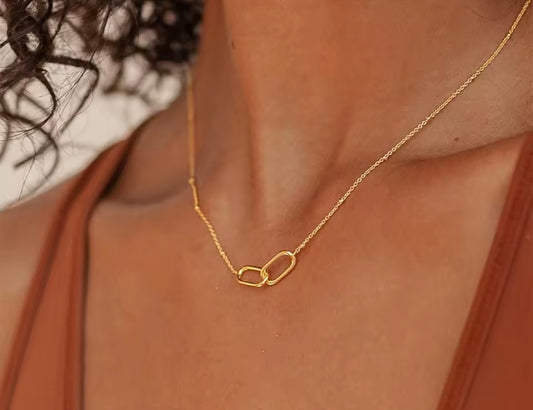 Paperclip linked infinity necklace
