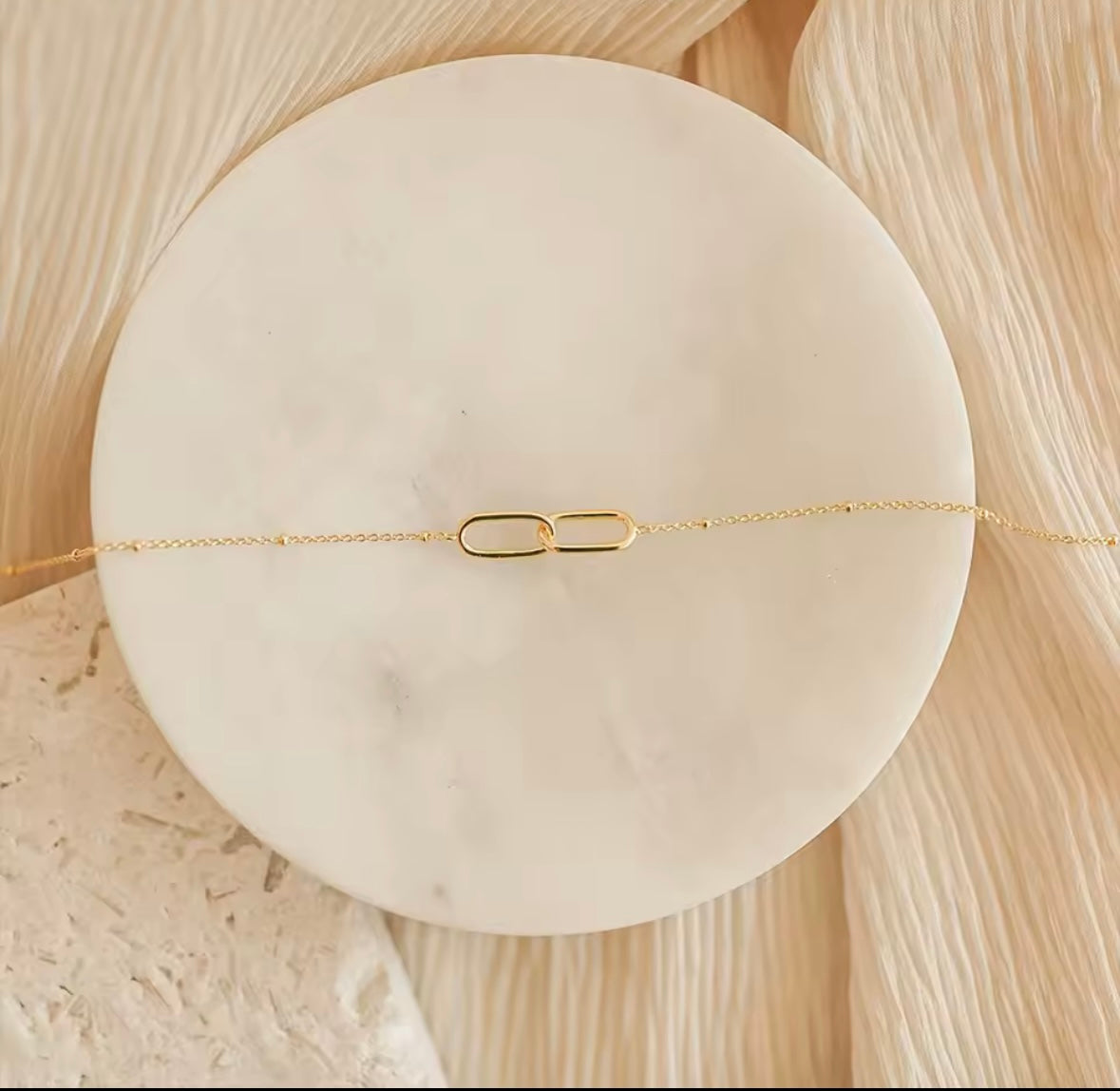 Paperclip linked infinity necklace