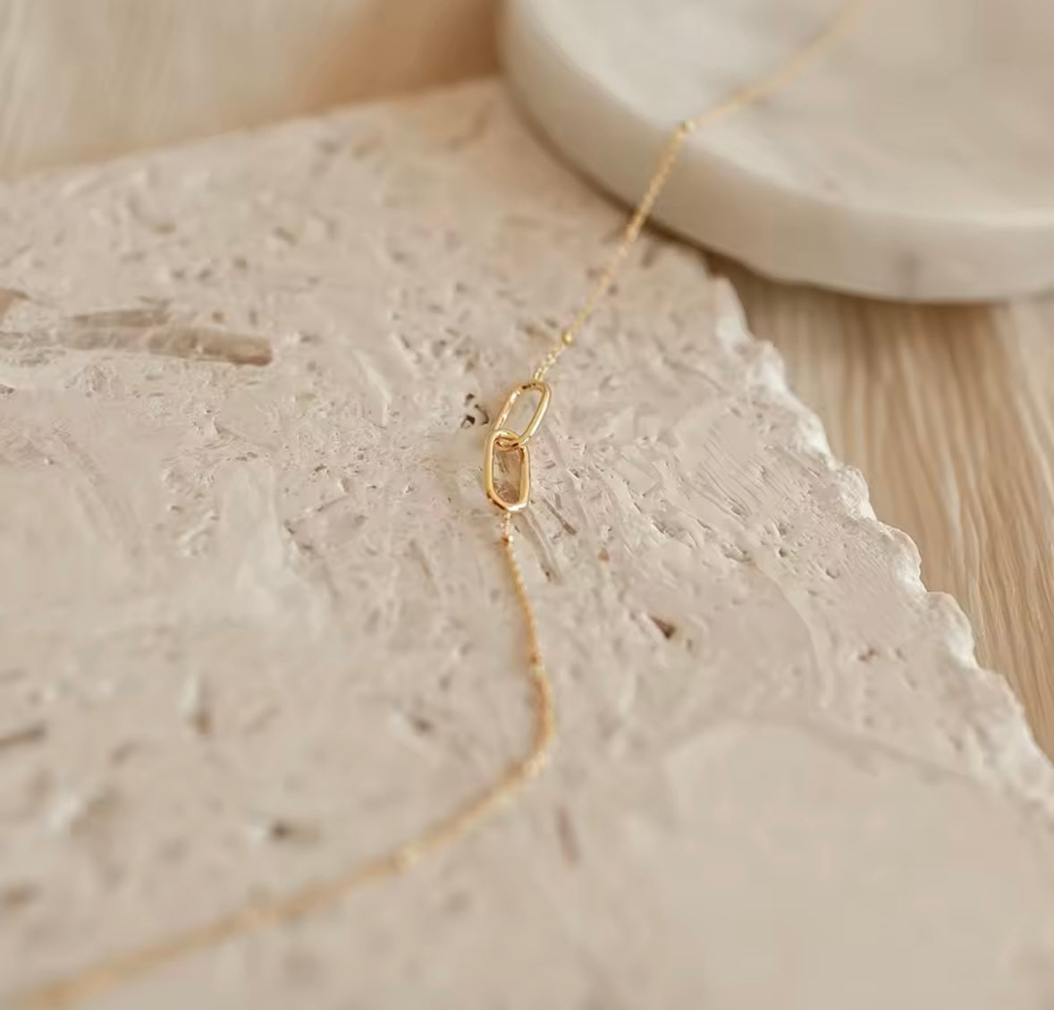 Paperclip linked infinity necklace