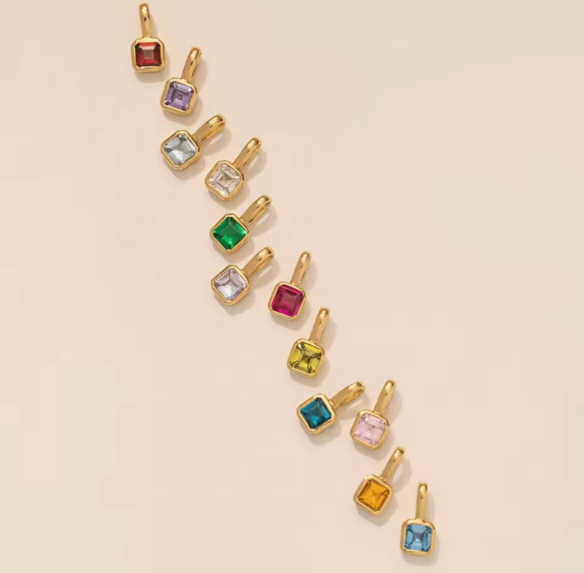Custom Multi-charm birthstone necklace