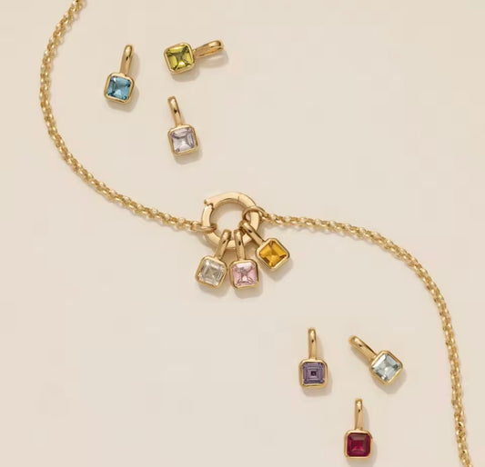 Custom Multi-charm birthstone necklace